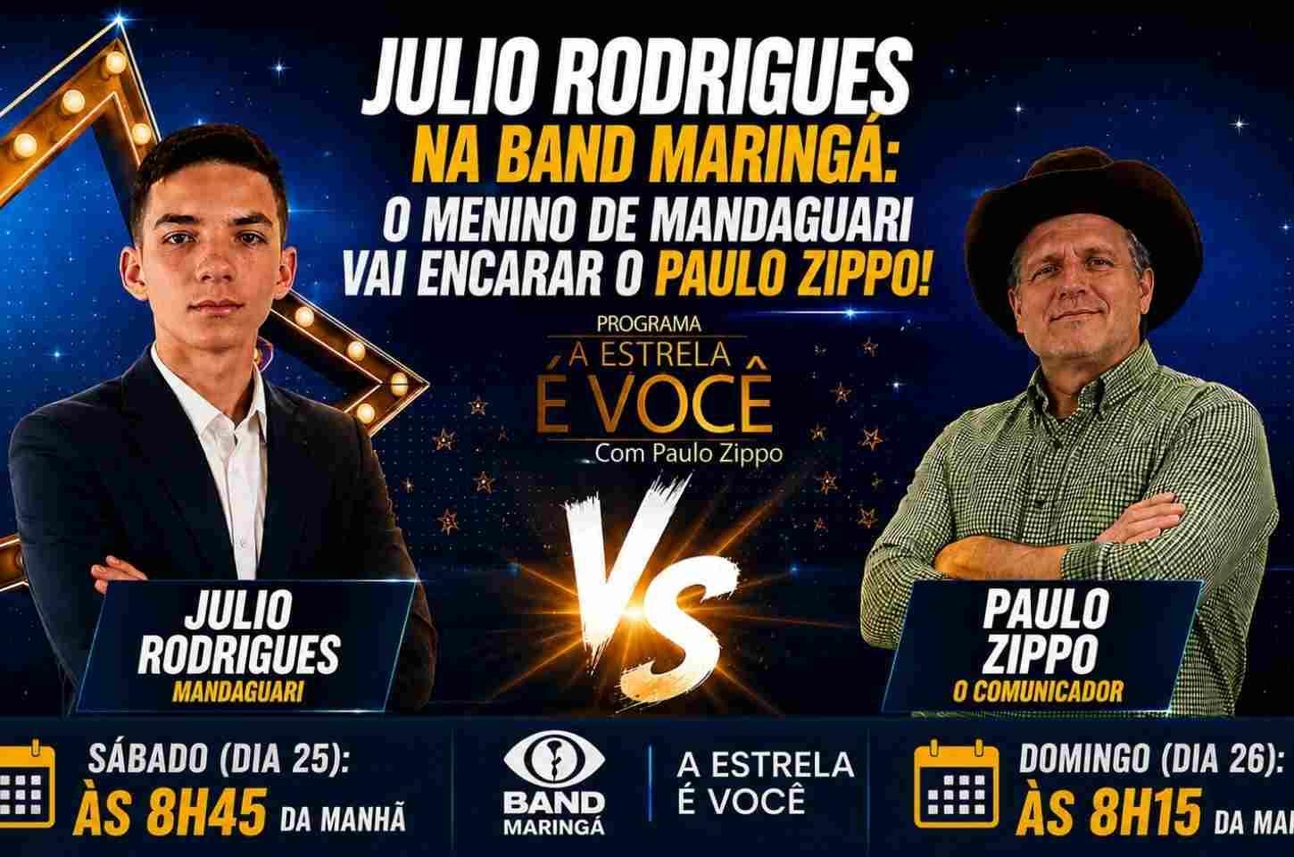 Julio Rodrigues, da Mandaguari WebTV, é convidado para participar de programa da Band Maringá