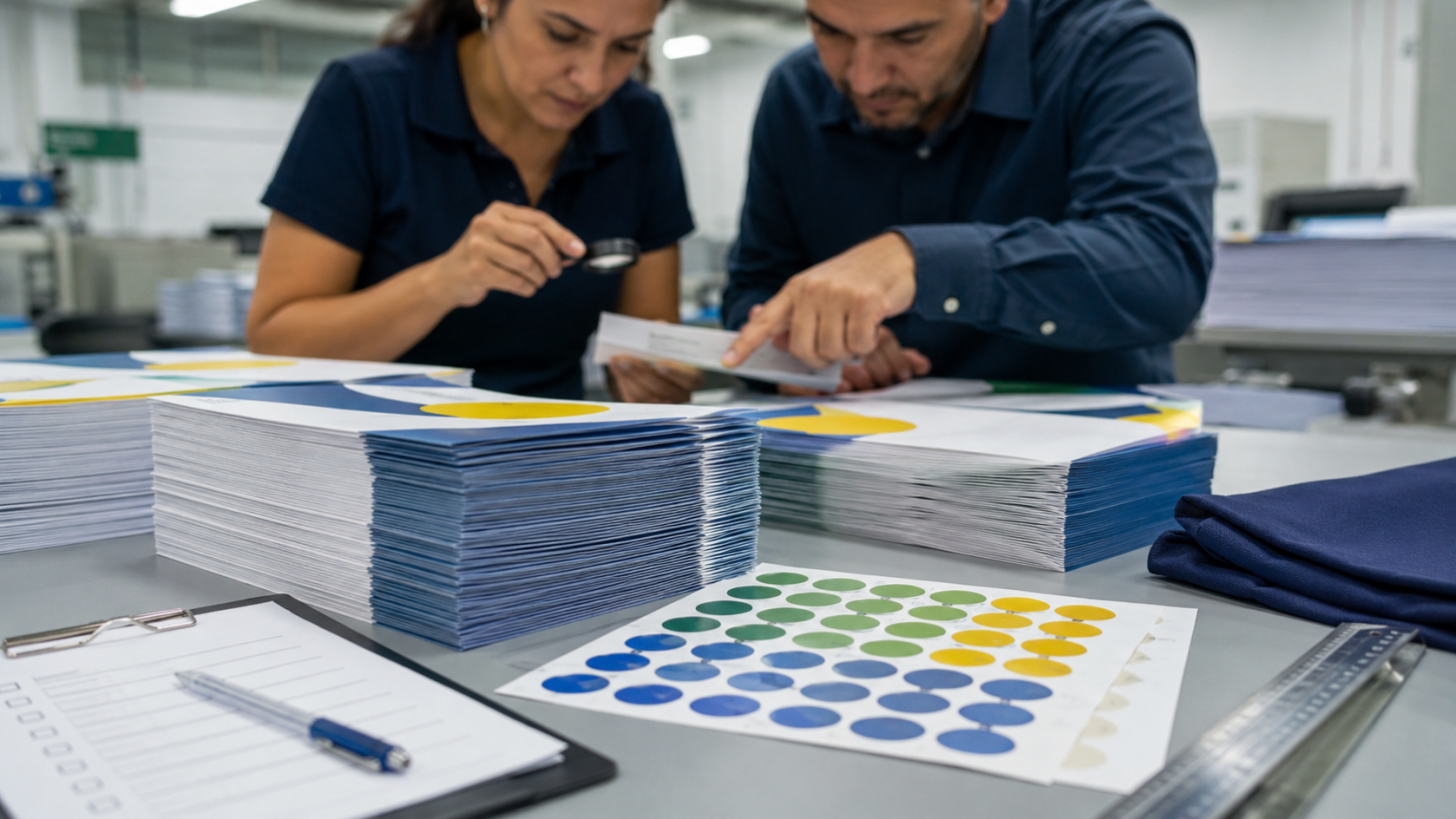 Legenda: CNPJ ou CPF do contratante, identificação de quem confeccionou e tiragem total são informações obrigatórias nos materiais impressos. Imagem ilustrativa produzida por inteligência artificial.