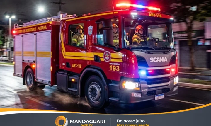 Incêndio atinge residência na Rua João Bonini e é rapidamente controlado por Bombeiros