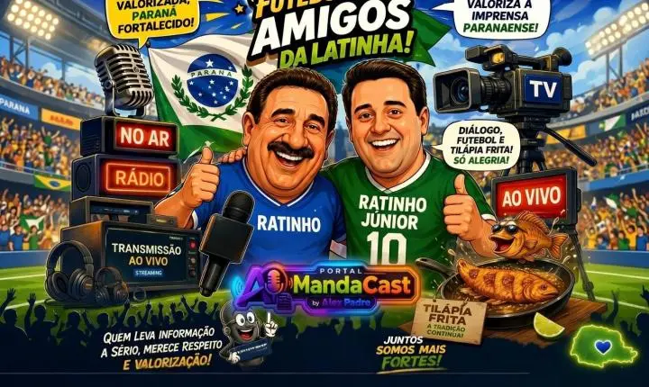 Portal Mandacast marca presença no Futebol dos Amigos da Latinha com Ratinho Júnior e destaca: “Evento que valoriza a imprensa paranaense”