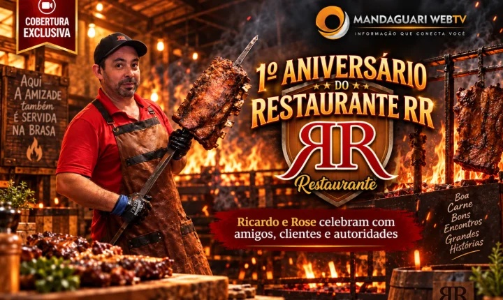 Restaurante RR comemora 1º aniversário com festa, amigos e clientes.
